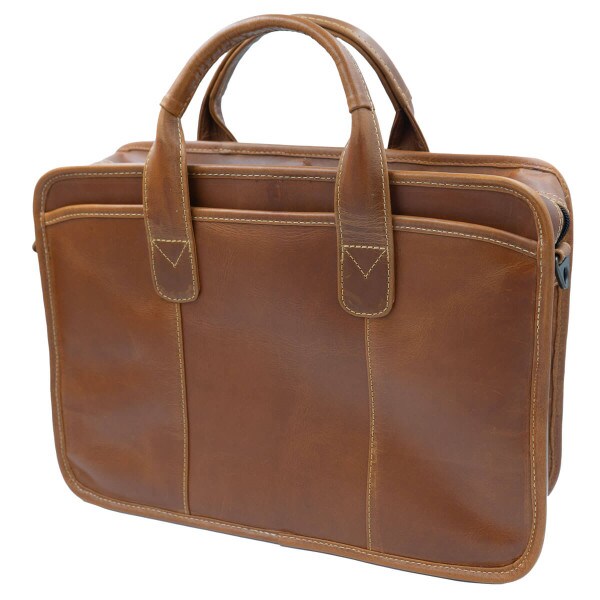 U-State Leather Brief Case Tan With Pockets